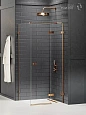 Душевой уголок NEW TRENDY AVEXA COPPER BRUSHED R 110x110x200 EXK-3597 брашированная медь Душевой уголок NEW TRENDY AVEXA COPPER BRUSHED R 110x110x200 EXK-3597 брашированная медь