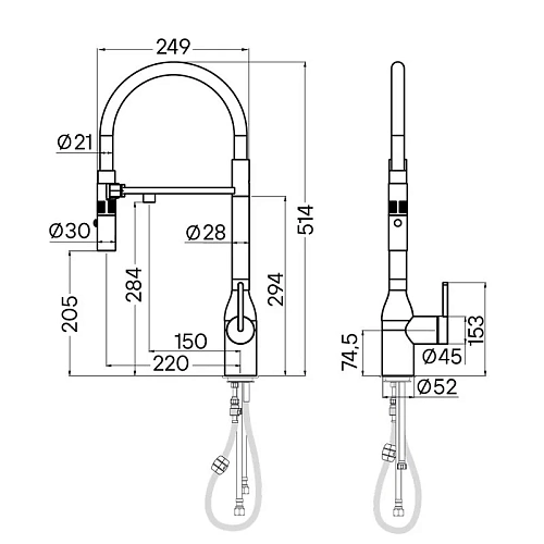 Смеситель для кухни Paulmark Magneto One антрацит Ma213188-AN Смеситель для кухни Paulmark Magneto One антрацит Ma213188-AN