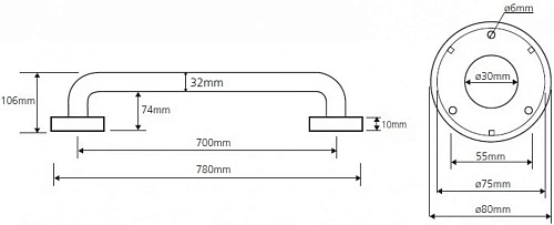 Поручень Bemeta HELP program 301100704 Поручень Bemeta HELP program 301100704