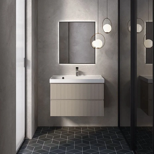 Тумба под раковину AQUAme AQM900180BG S1 подвесная 80 см бежевый Тумба под раковину AQUAme AQM900180BG S1 подвесная 80 см бежевый