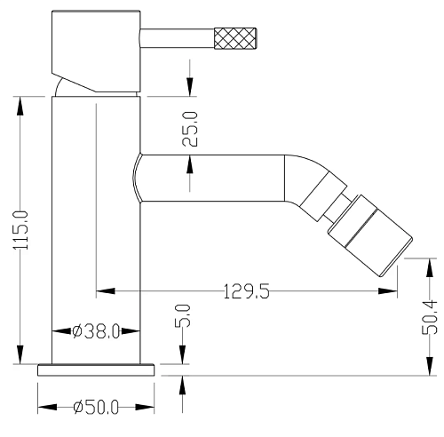 Смеситель для биде Boheme Uno 466-WG White Gold Смеситель для биде Boheme Uno 466-WG White Gold