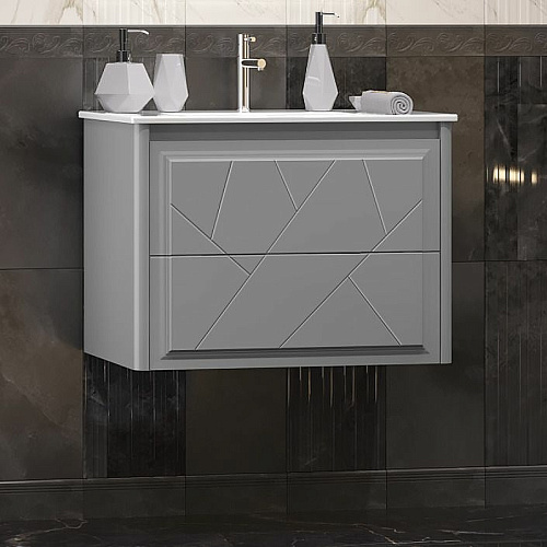 Тумба под раковину Opadiris Луиджи 70 подвесная, серый матовый, вар. 2 (под раковину CeraStyle Ibiza 71) 00-00005953 Тумба под раковину Opadiris Луиджи 70 подвесная, серый матовый, вар. 2 (под раковину CeraStyle Ibiza 71) 00-00005953