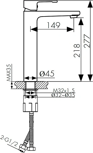 Смеситель для раковины Kaiser Elite 01111 Смеситель для раковины Kaiser Elite 01111