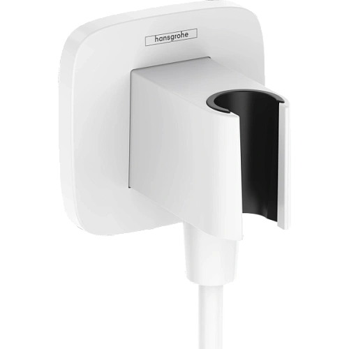 Шланговое подключение Hansgrohe FixFit Porter Q с держателем для душа 26887700, матовый белый Шланговое подключение Hansgrohe FixFit Porter Q с держателем для душа 26887700, матовый белый