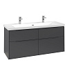Картинка анонса товара «тумба под раковину villeroy &amp; boch subway 3.0 с подсветкой graphite / graphite c602l2vr»