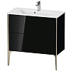 Тумба под раковину Duravit XVIU XV44890B140 напольная 80 см черный глянцевый