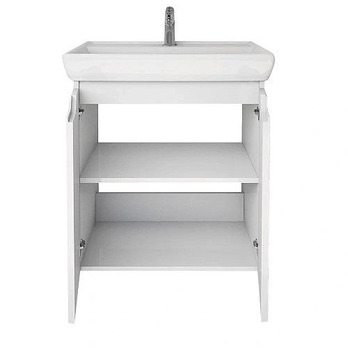 Тумба под раковину DREJA Q PLUS (D), 60 см, подвесная/напольная, 2 дверцы, с опорами, белый глянец 9 99.1004 Тумба под раковину DREJA Q PLUS (D), 60 см, подвесная/напольная, 2 дверцы, с опорами, белый глянец 9 99.1004