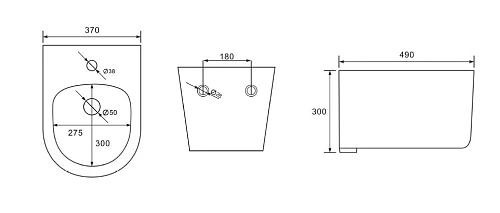 Биде подвесное AQUATEK МИЯ AQ1004-MB 490x370x300, цвет белый матовый Биде подвесное AQUATEK МИЯ AQ1004-MB 490x370x300, цвет белый матовый