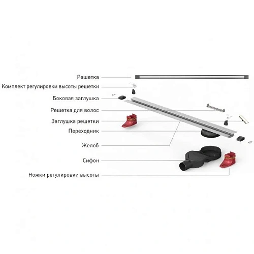 Душевой лоток BERGES SUPER Slim 600 нержавеющая сталь, решетка матовый черный, S-сифон D50/110 верти 095052 Душевой лоток BERGES SUPER Slim 600 нержавеющая сталь, решетка матовый черный, S-сифон D50/110 верти 095052