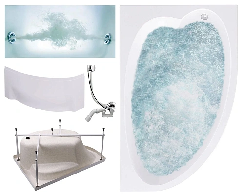 Акриловая ванна Timo IVA IVA1610R-KTIVA16-SPV1505-T-CM-FPIVA16R 160x100 гидромассажная 6 джет Акриловая ванна Timo IVA IVA1610R-KTIVA16-SPV1505-T-CM-FPIVA16R 160x100 гидромассажная 6 джет