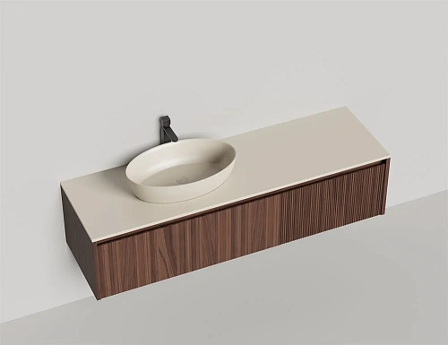 Тумба со столешницей Salini Domino 1600 27D.AD.100.060.V шпон Onda Plus влагостойкий мдф Тумба со столешницей Salini Domino 1600 27D.AD.100.060.V шпон Onda Plus влагостойкий мдф