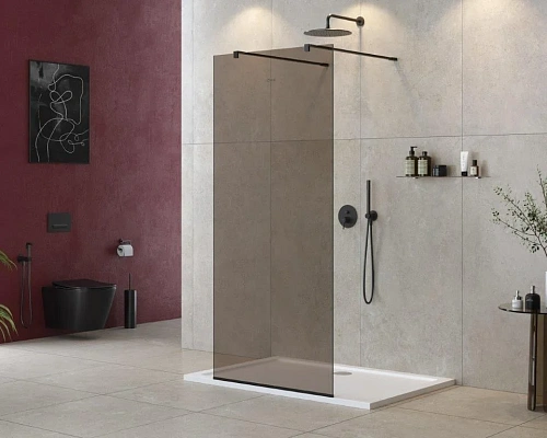 Душевая перегородка CEZARES LIBERTA-L-2-80-120-BR-NERO 80см стекло тонированное (бронза), профиль черный Душевая перегородка CEZARES LIBERTA-L-2-80-120-BR-NERO 80см стекло тонированное (бронза), профиль черный