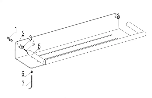 Полка большая ABBER Osten 316 AA1863BG золото брашированное Полка большая ABBER Osten 316 AA1863BG золото брашированное
