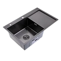 Кухонная мойка Splenka S705.7850.09 с крылом из нержавеющей стали в базу от 50см чаша слева, графит Кухонная мойка Splenka S705.7850.09 с крылом из нержавеющей стали в базу от 50см чаша слева, графит