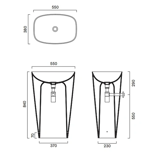 Раковина Catalano Green 0428551001 55x38 отдельностоящая, белый глянцевый Раковина Catalano Green 0428551001 55x38 отдельностоящая, белый глянцевый