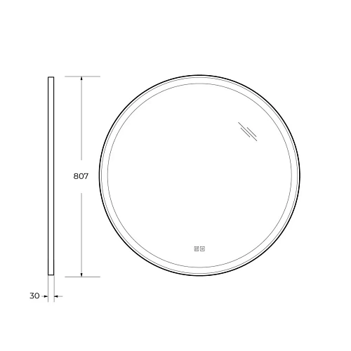 Зеркало CEZARES CADRO в металлической раме с подсветкой сенсорным выключателем и подогревом CZR-SPC-CADRO-800-LED-TCH-WARM 807x30 Зеркало CEZARES CADRO в металлической раме с подсветкой сенсорным выключателем и подогревом CZR-SPC-CADRO-800-LED-TCH-WARM 807x30