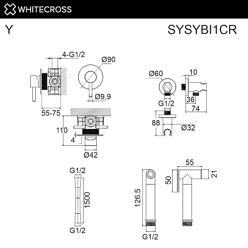 Гигиенический душ WHITECROSS Y SYSYBI1CR хром Гигиенический душ WHITECROSS Y SYSYBI1CR хром