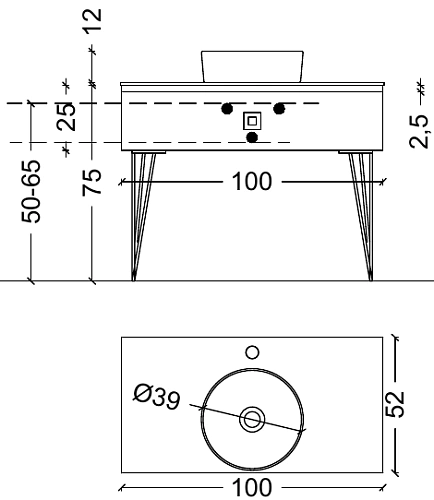 Тумба под раковину Boheme Lucido 100 см глянцевый графит 770-100-GR Тумба под раковину Boheme Lucido 100 см глянцевый графит 770-100-GR