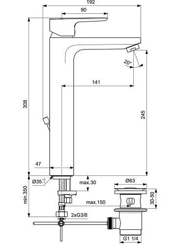 Смеситель для раковины Ideal Standard CERAPLAN III SLIM BC561AA Смеситель для раковины Ideal Standard CERAPLAN III SLIM BC561AA