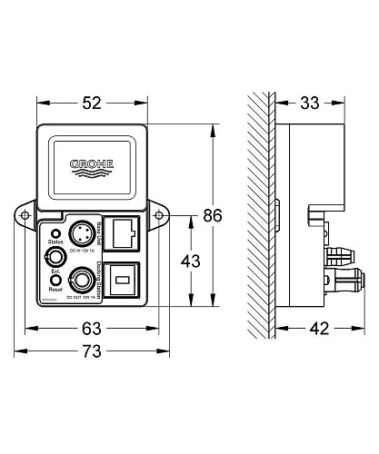 Модуль Bluetooth GROHE F-digital deluxe для паро-душевой кабины (36371000) Модуль Bluetooth GROHE F-digital deluxe для паро-душевой кабины (36371000)
