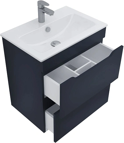 Тумба под раковину Aquanet Практика 60 маренго 2 ящика 00330458 напольная/подвесная Тумба под раковину Aquanet Практика 60 маренго 2 ящика 00330458 напольная/подвесная