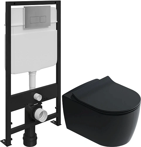 Комплект Унитаз подвесной STWORKI Ноттвиль SETK3104-2616 безободковый, с микролифтом, черный + Систе 587700 Комплект Унитаз подвесной STWORKI Ноттвиль SETK3104-2616 безободковый, с микролифтом, черный + Систе 587700