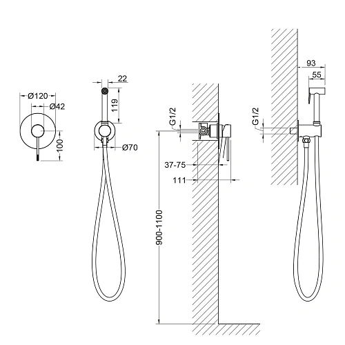 Гигиенический душ Timo Saona 2389/13SM никель Гигиенический душ Timo Saona 2389/13SM никель