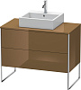 Картинка анонса товара «тумба под раковину duravit xsquare xs492106161 напольная 100 см коричнево-оливковый глянцевый»