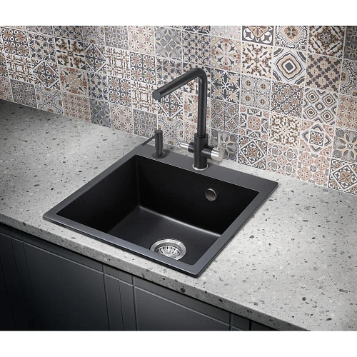 Кухонная мойка Milacio Murcia 51 Cuarzo (MC.77021), черный матовый Кухонная мойка Milacio Murcia 51 Cuarzo (MC.77021), черный матовый