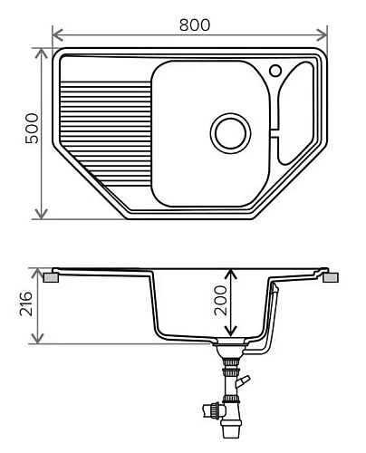 Кухонная мойка Polygran F-10 №14, серая F-10 №14 (Серый) Кухонная мойка Polygran F-10 №14, серая F-10 №14 (Серый)
