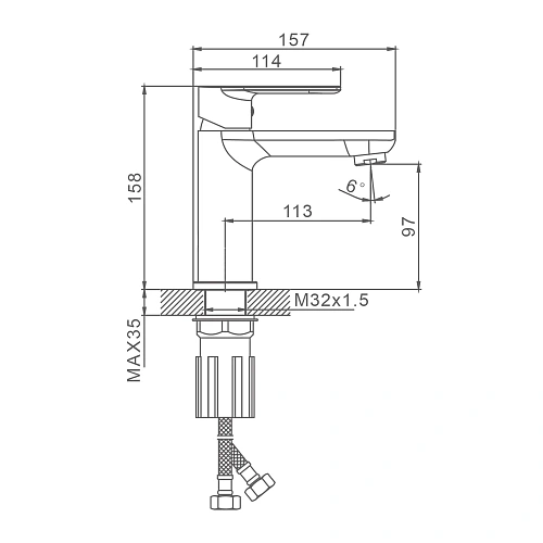 Смеситель для раковины Splenka S05.10, хром Смеситель для раковины Splenka S05.10, хром