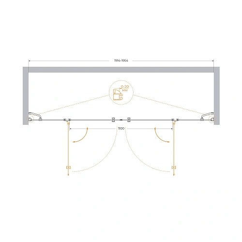 Душевая дверь CEZARES VERONA-W-B-22-200-P-Cr 200см стекло рифленое, профиль хром Душевая дверь CEZARES VERONA-W-B-22-200-P-Cr 200см стекло рифленое, профиль хром