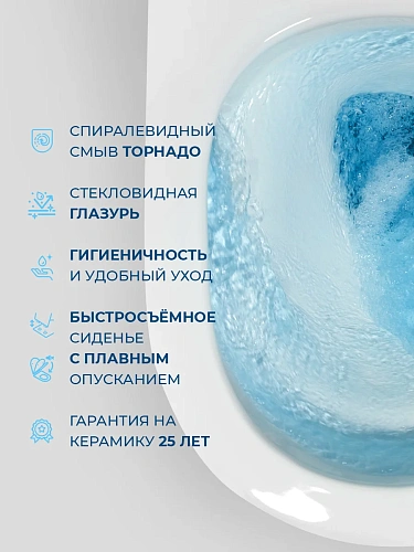 Унитаз подвесной BelBagno ETNA BB008CH-TOR/SC безободковый с сиденьем и смывом TORNADO Унитаз подвесной BelBagno ETNA BB008CH-TOR/SC безободковый с сиденьем и смывом TORNADO