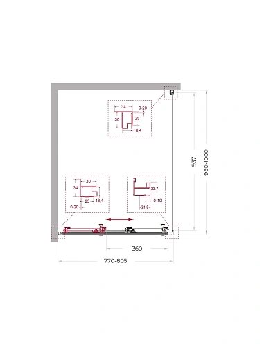 Душевой уголок BelBagno UNO-195-AHF-31-80/100-C-Cr 80x100 см, профиль хром, стекло прозрачное Душевой уголок BelBagno UNO-195-AHF-31-80/100-C-Cr 80x100 см, профиль хром, стекло прозрачное