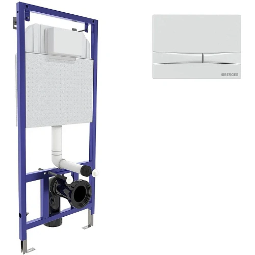 Инсталляция для унитаза BERGES NOVUM кнопка F4 Soft Touch, белая 040254 Инсталляция для унитаза BERGES NOVUM кнопка F4 Soft Touch, белая 040254