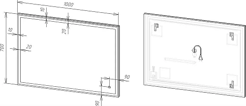 Комплект мебели DIWO Элиста 100 белый мрамор, с раковиной Moduo 50 Square 555446 Комплект мебели DIWO Элиста 100 белый мрамор, с раковиной Moduo 50 Square 555446