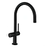 Смеситель для кухни Hansgrohe 220, с запорным вентилем, 1jet 72805670, матовый черный Смеситель для кухни Hansgrohe 220, с запорным вентилем, 1jet 72805670, матовый черный