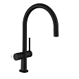 Смеситель для кухни Hansgrohe 220, с запорным вентилем, 1jet 72805670, матовый черный Смеситель для кухни Hansgrohe 220, с запорным вентилем, 1jet 72805670, матовый черный