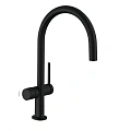 Смеситель для кухни Hansgrohe 220, с запорным вентилем, 1jet 72805670, матовый черный Смеситель для кухни Hansgrohe 220, с запорным вентилем, 1jet 72805670, матовый черный