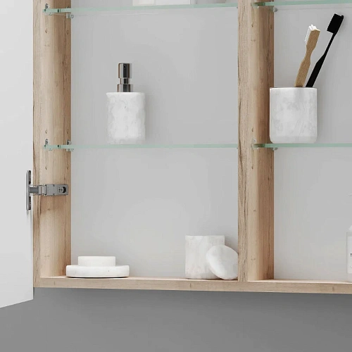 Зеркальный шкаф Sancos Mirror MI100EG 990x150х740 мм, с LED подсветкой, дуб галифакс натуральный Зеркальный шкаф Sancos Mirror MI100EG 990x150х740 мм, с LED подсветкой, дуб галифакс натуральный