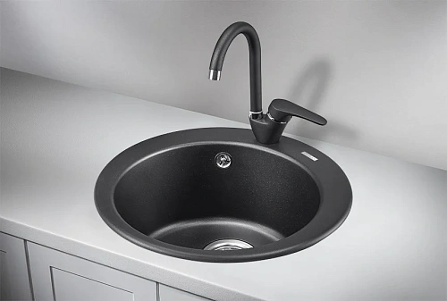 Кухонная мойка Granula 4801, ШВАРЦ (чёрный металлик), кварц 475 Кухонная мойка Granula 4801, ШВАРЦ (чёрный металлик), кварц 475