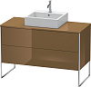 Картинка анонса товара «тумба под раковину duravit xsquare xs492206161 напольная 120 см коричнево-оливковый глянцевый»