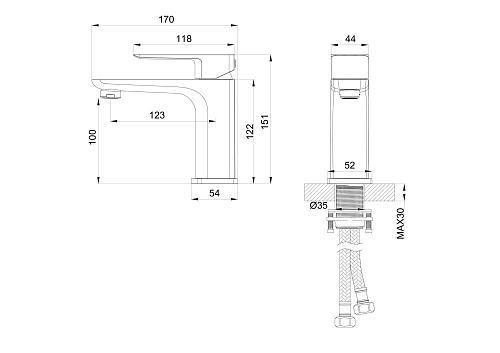 Смеситель для раковины Wonzon & Woghand хром (WW-88139003-CR) Смеситель для раковины Wonzon & Woghand хром (WW-88139003-CR)