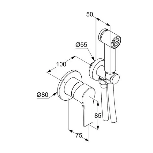 Гигиенический душ Kludi Zenta SL 489980565 Гигиенический душ Kludi Zenta SL 489980565