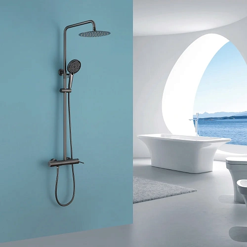 Душевая система ABBER Emotion AF8816NGL с изливом, никель Душевая система ABBER Emotion AF8816NGL с изливом, никель