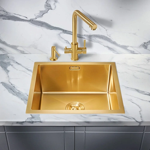 Кухонная мойка Milacio Denia 48 Steel (MC.77448) золото Кухонная мойка Milacio Denia 48 Steel (MC.77448) золото