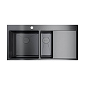 Кухонная мойка Omoikiri Akisame 100-2-GM-L нерж.сталь/вороненая сталь 4973103 Кухонная мойка Omoikiri Akisame 100-2-GM-L нерж.сталь/вороненая сталь 4973103
