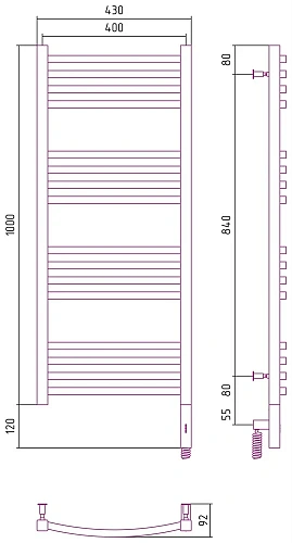 Полотенцесушитель электрический Сунержа Аркус 3.0 1000х400 МЭМ правый 032-5705-1040 Матовое золото Полотенцесушитель электрический Сунержа Аркус 3.0 1000х400 МЭМ правый 032-5705-1040 Матовое золото