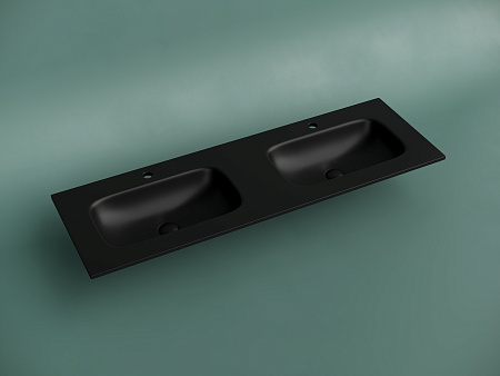 Раковина Ceramica Nova Grace CN7022MB мебельная 1410x457x137 с двумя чашами и отверстиями под смеситель, черный матовый Раковина Ceramica Nova Grace CN7022MB мебельная 1410x457x137 с двумя чашами и отверстиями под смеситель, черный матовый