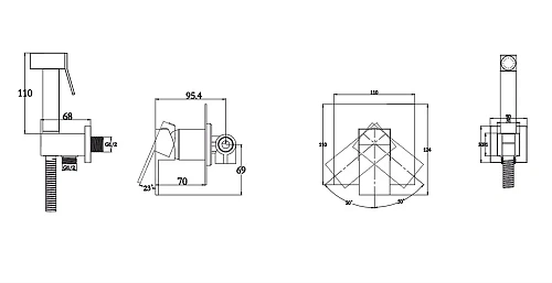 Гигиенический душ Kaiser Sonat 34377-2 скрытый монтаж черный матовый Гигиенический душ Kaiser Sonat 34377-2 скрытый монтаж черный матовый